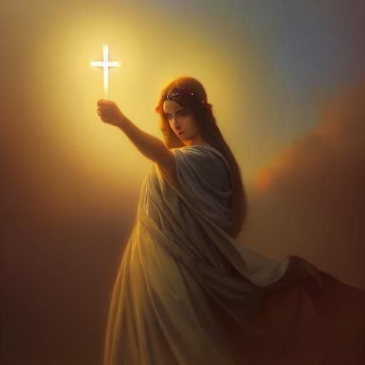 Jesus Holding Eucharist in Mystical Lit Portrait