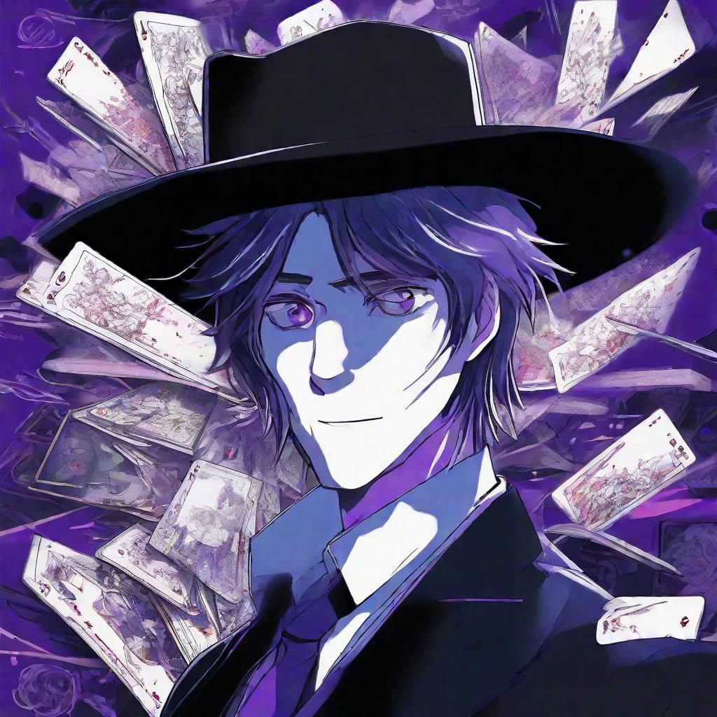 Anime Swordsman with Comedy Mask in Dark Fantasy Style