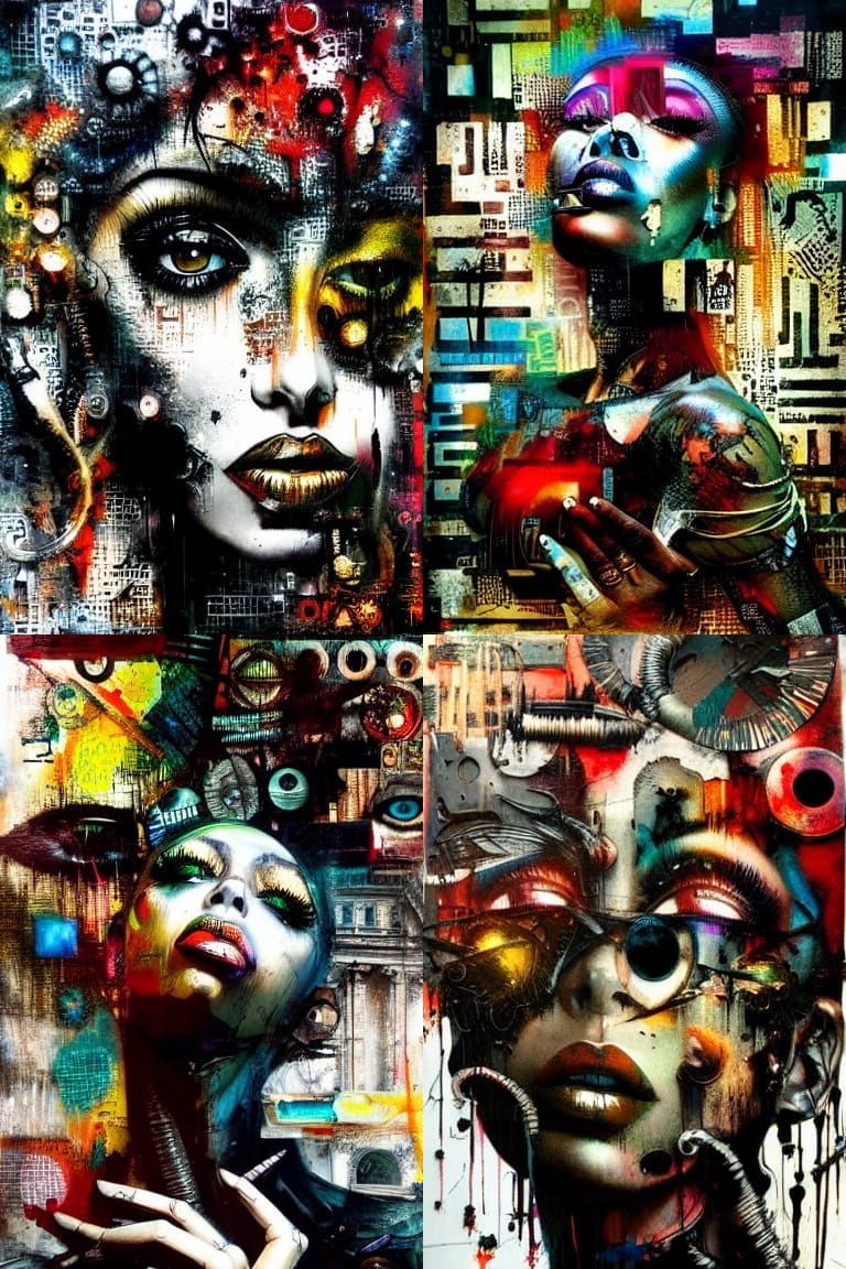 Cosmic Voodoo Art in Mixed Media Style