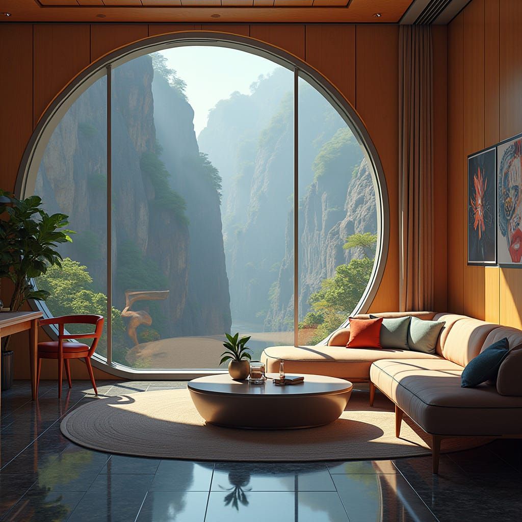 Luxurious Futuristic Space Apartment in Chrome and Wood