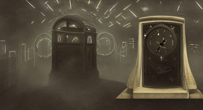 Surreal Observer in Cosmic Dreamscape with Giant Eyes and Cl...