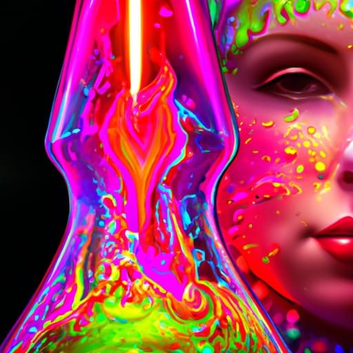 Glowing Lava Lamp in Vivid Neon Colors