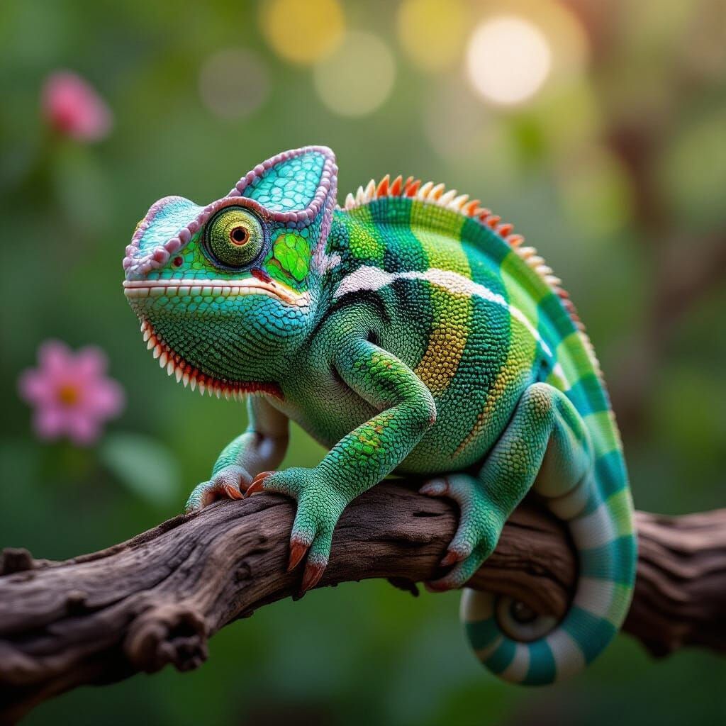 Camouflaged Chameleon: A Photorealistic Mosaic of Nature