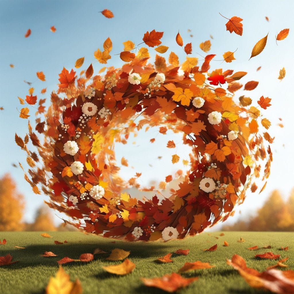 Vibrant Circular Wreath in Motion