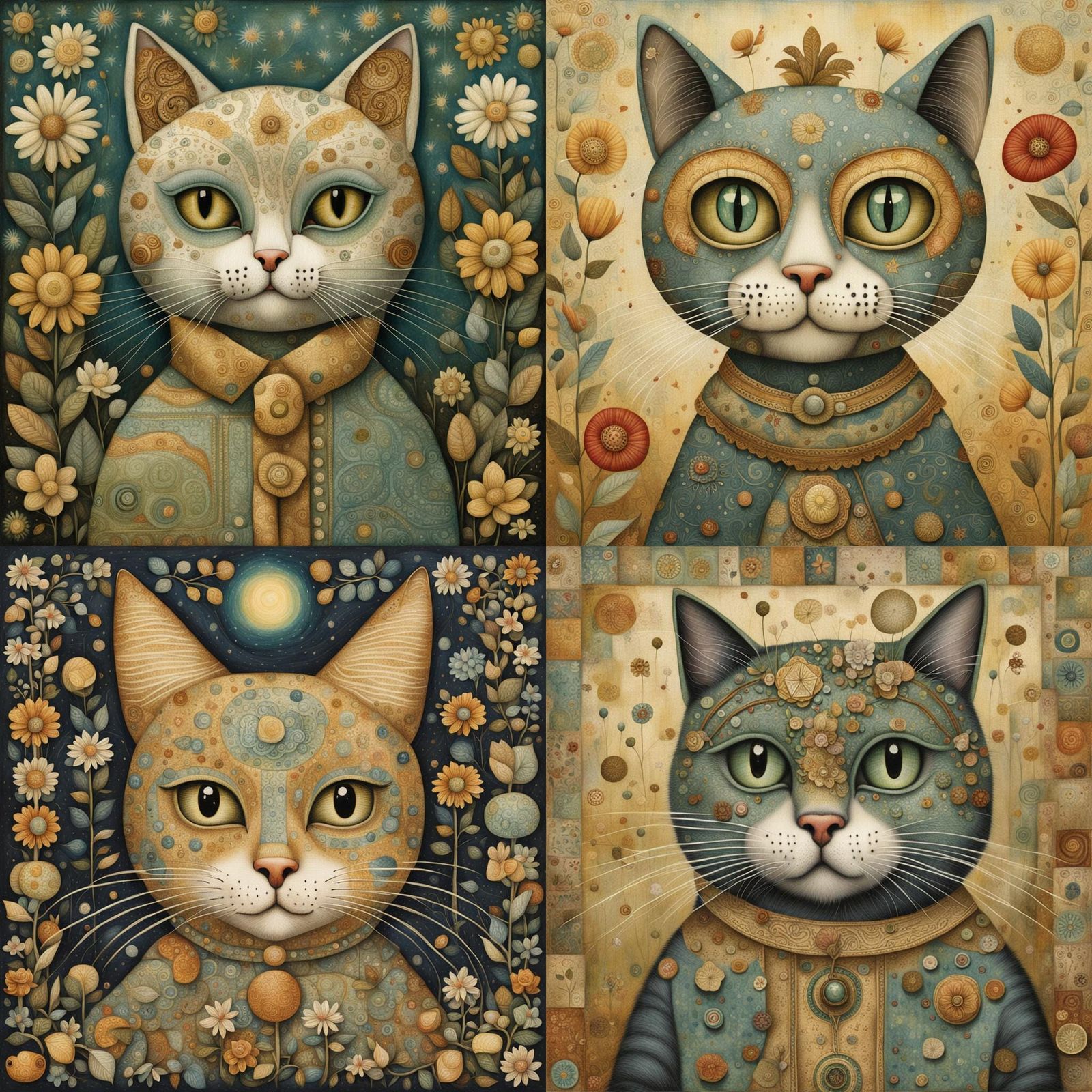 Whimsical Cat Portrait in Surreal Style