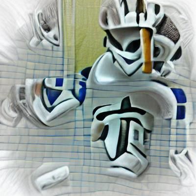 Detailed Clone Trooper in Sci-Fi Armor