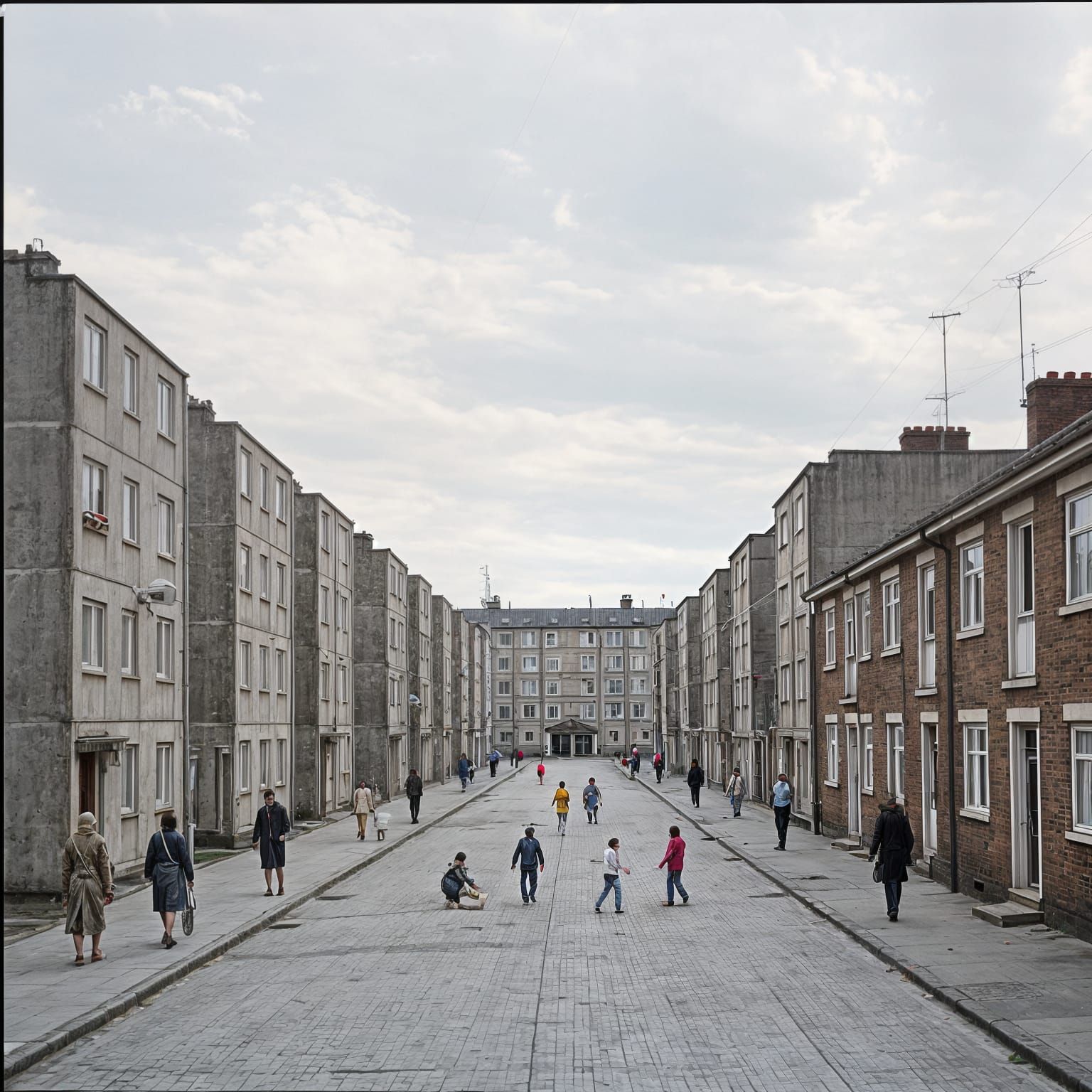 Prefabricated Apartment Blocks Before Town Renovation