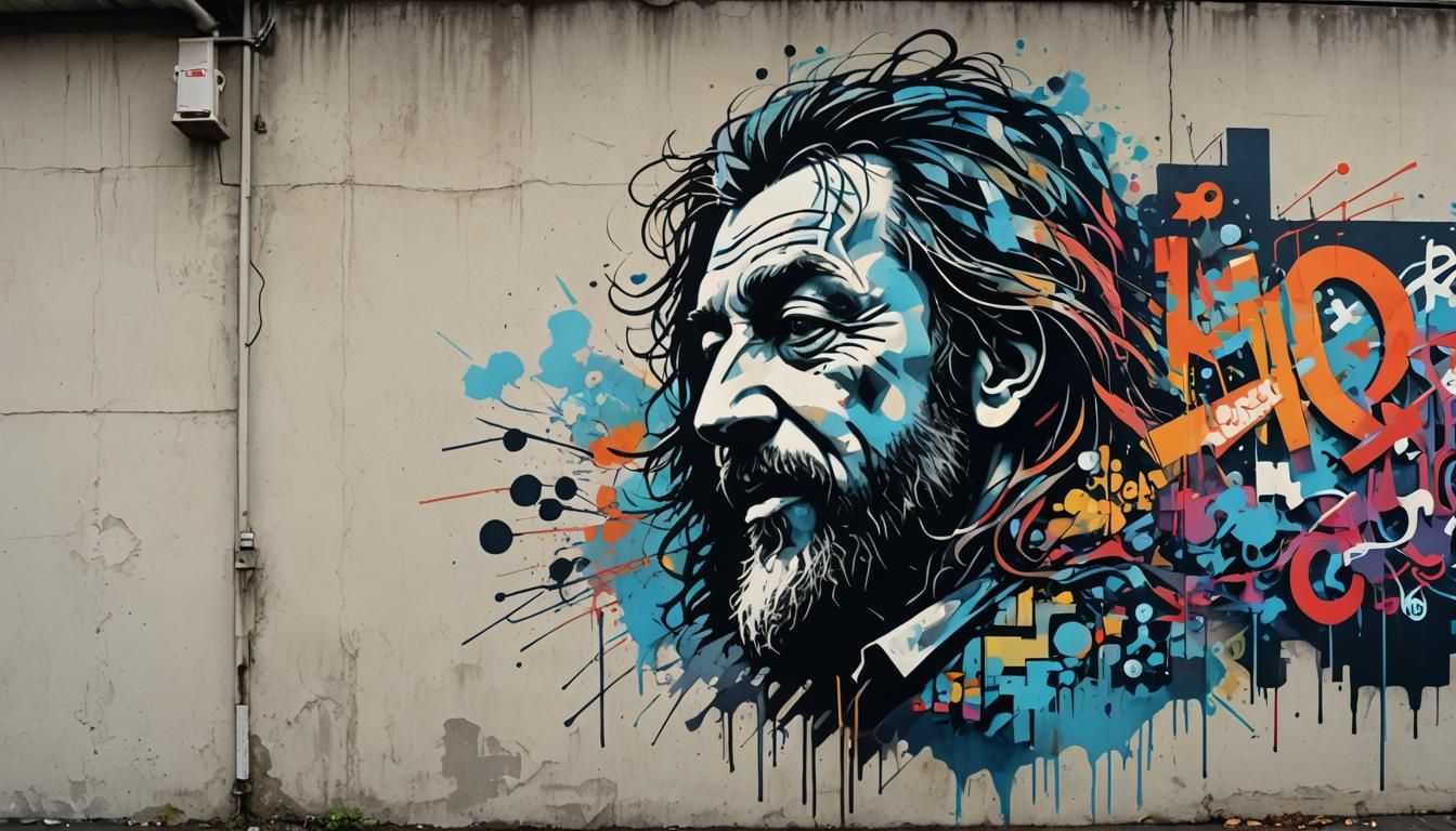 Political Graffiti at Dawn: Digital Illustration