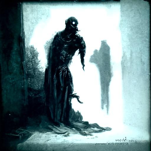 Eerie Shadow Figure in Engraving Style