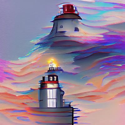 Iconic Lighthouse Amidst Crashing Ocean Waves