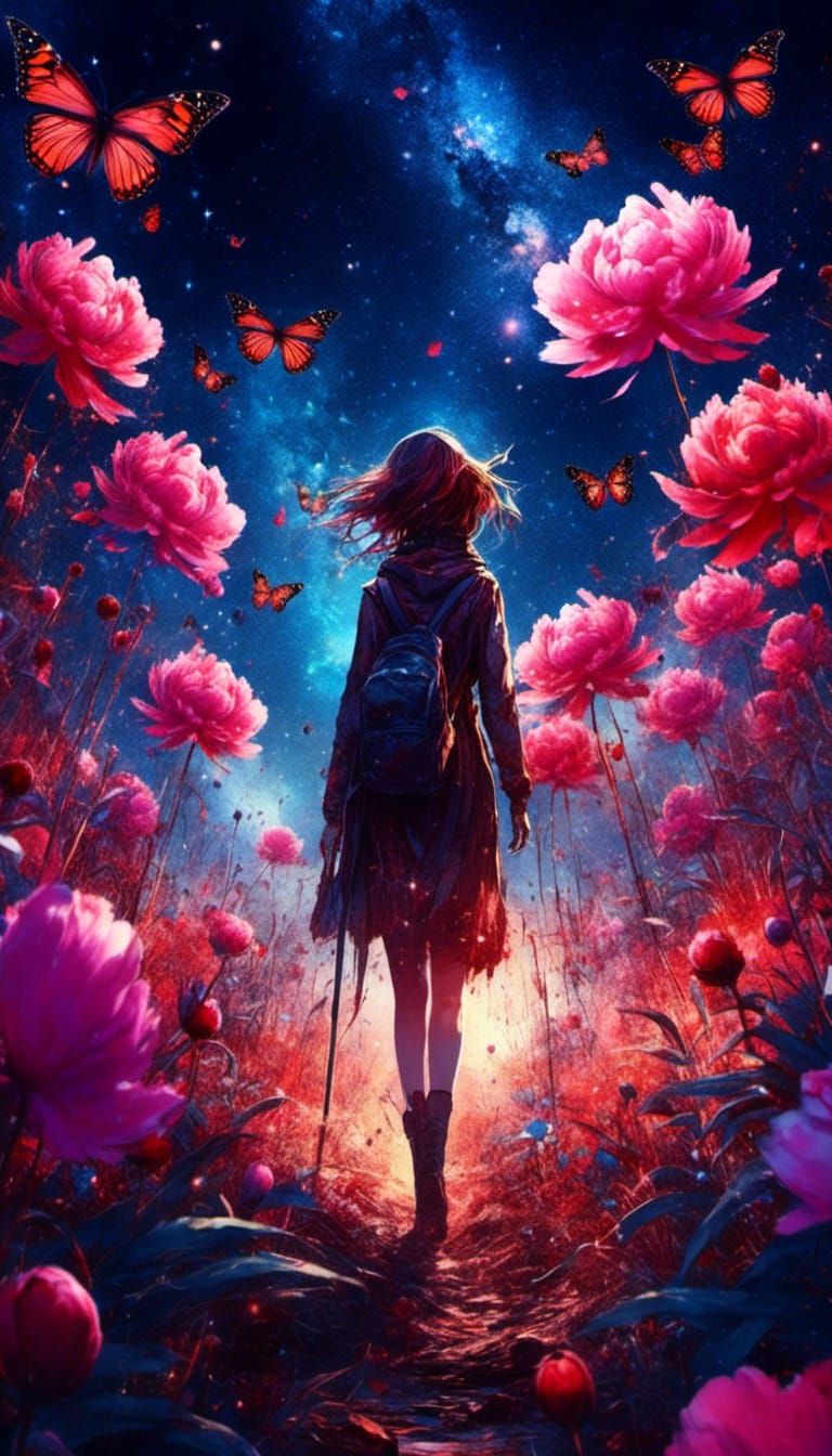 Peony Garden Midnight Explosion in Anime Realism
