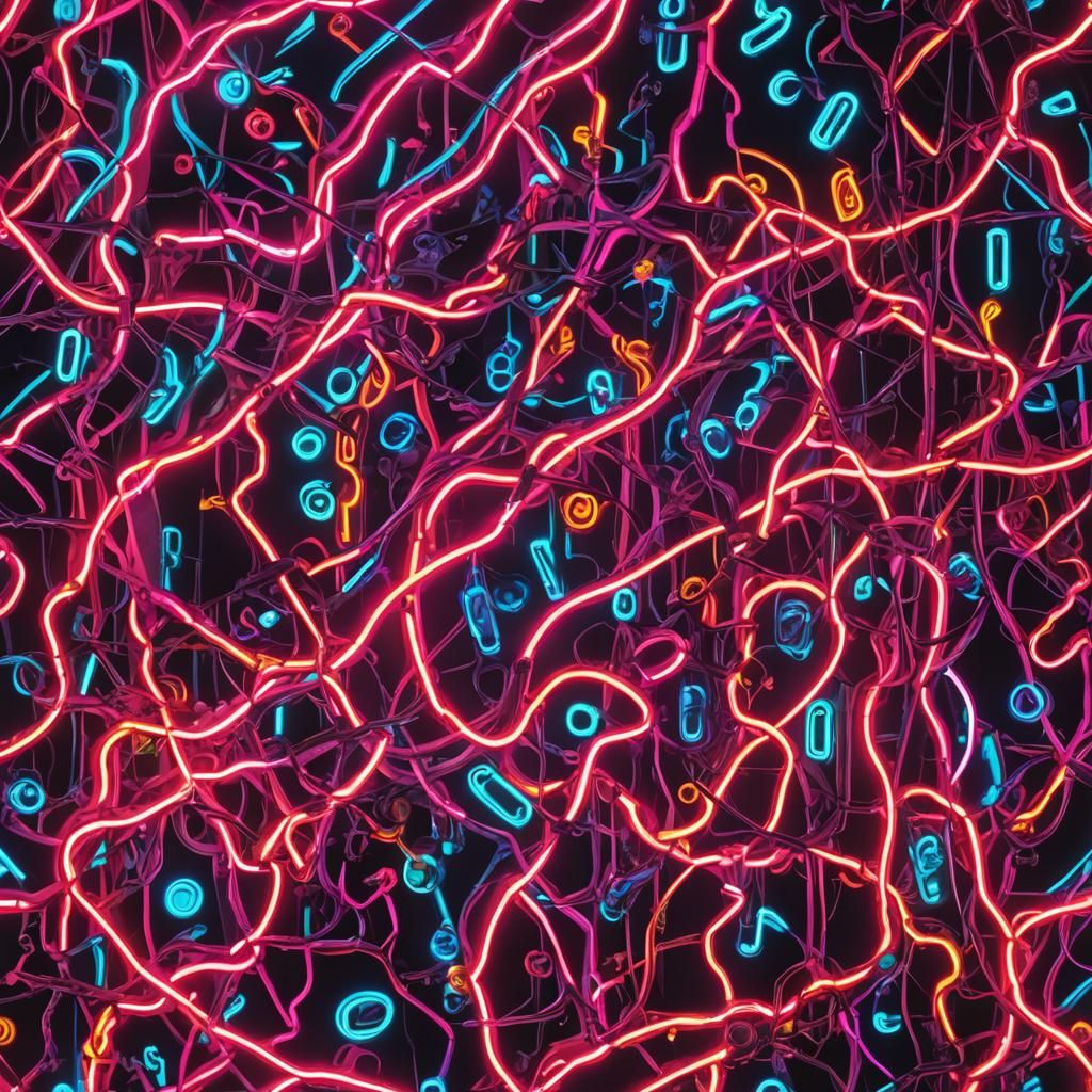 Surreal Neon Lights in a Hyperrealistic Style