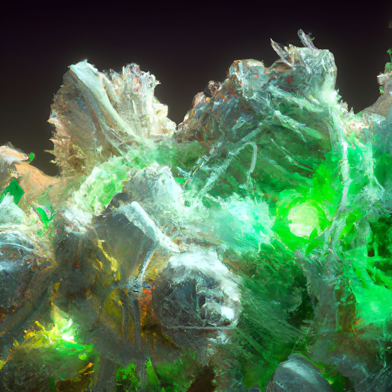 Bioluminescent Crystal Hulk Digital Art