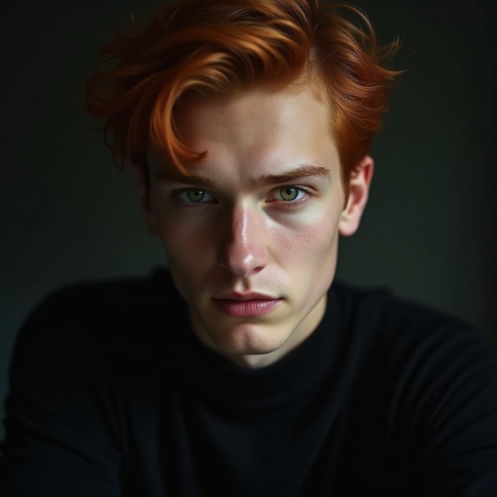 Sinister Youth with Mesmerizing Green Eyes