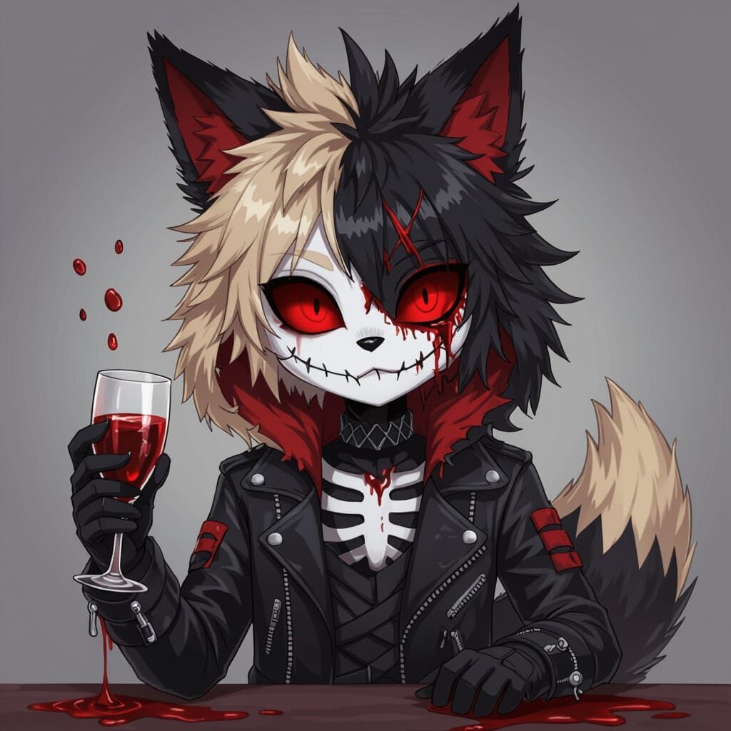 Anime Horror Sans AU Warrior with Wolf Ears