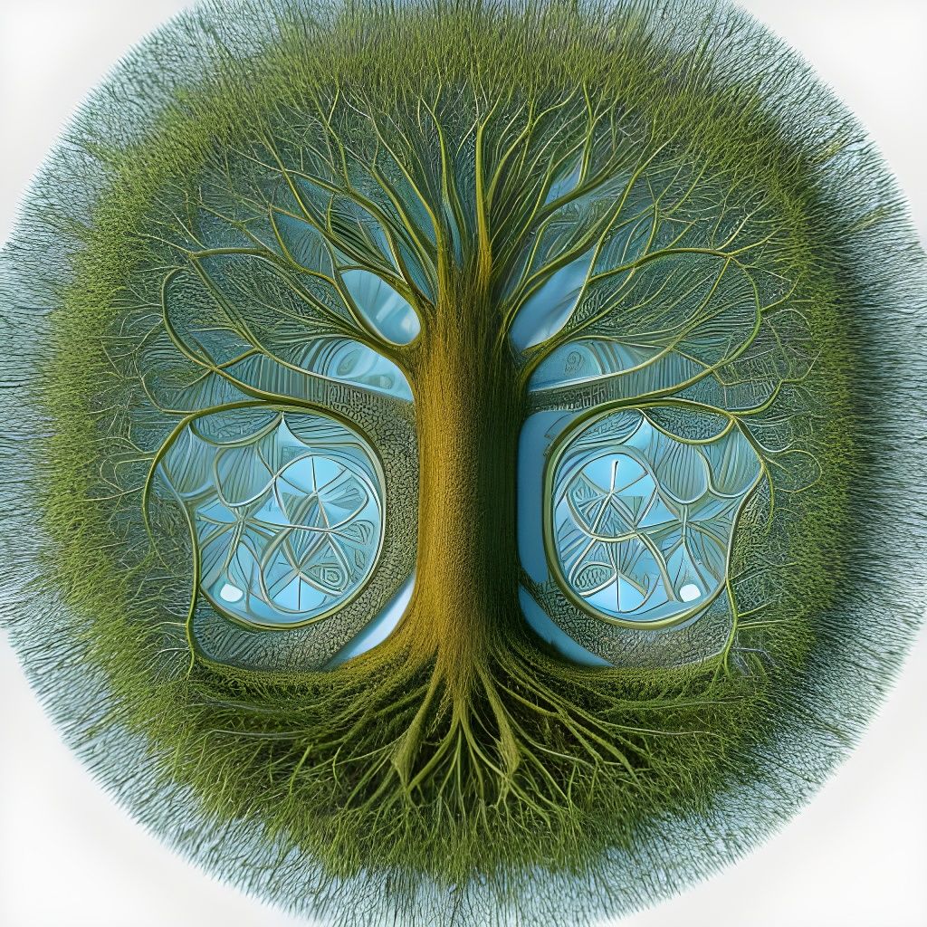 Generative 3D Tree with Fungal Mycelium Concept Art