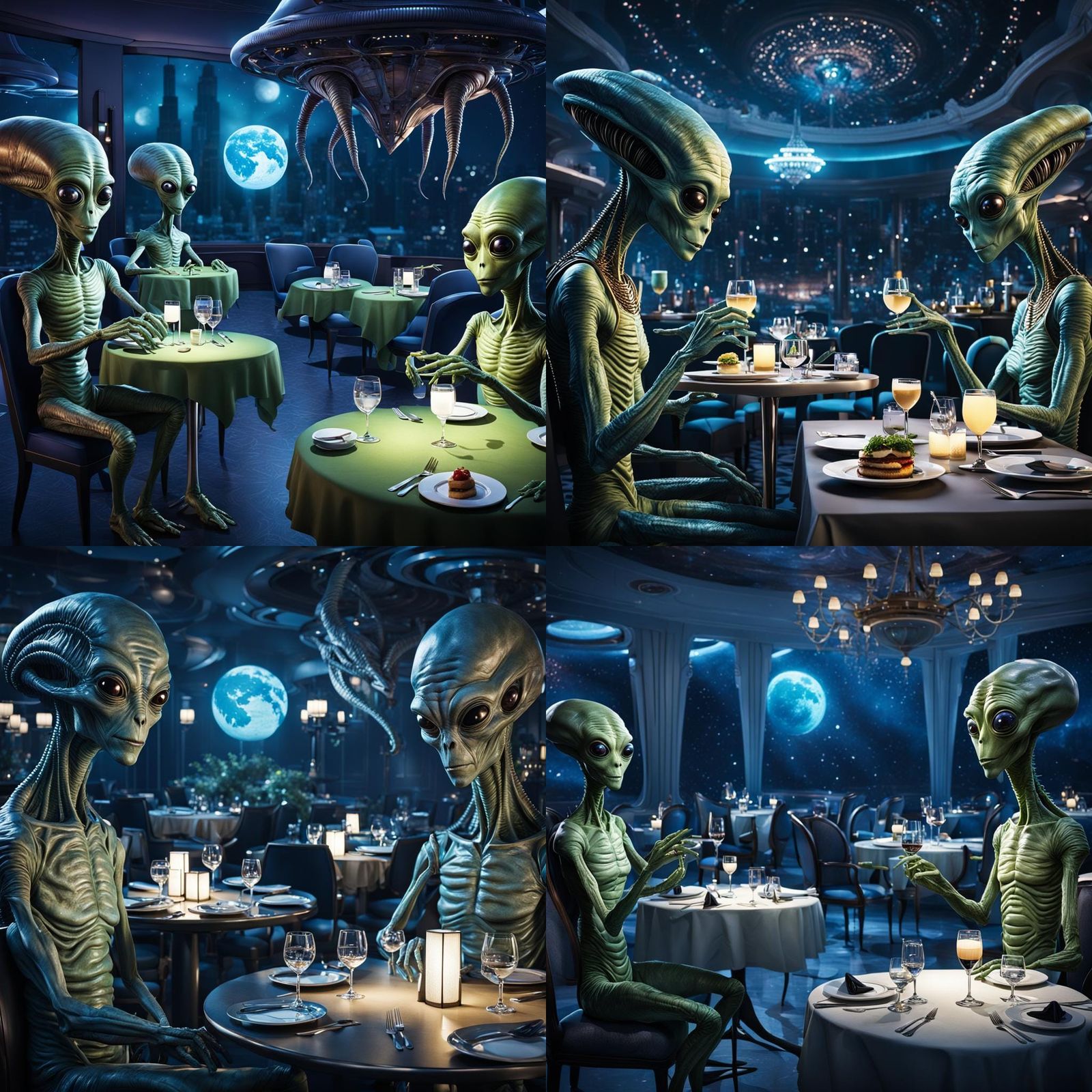 Aliens Fine Dining: A Romantic Interstellar Date