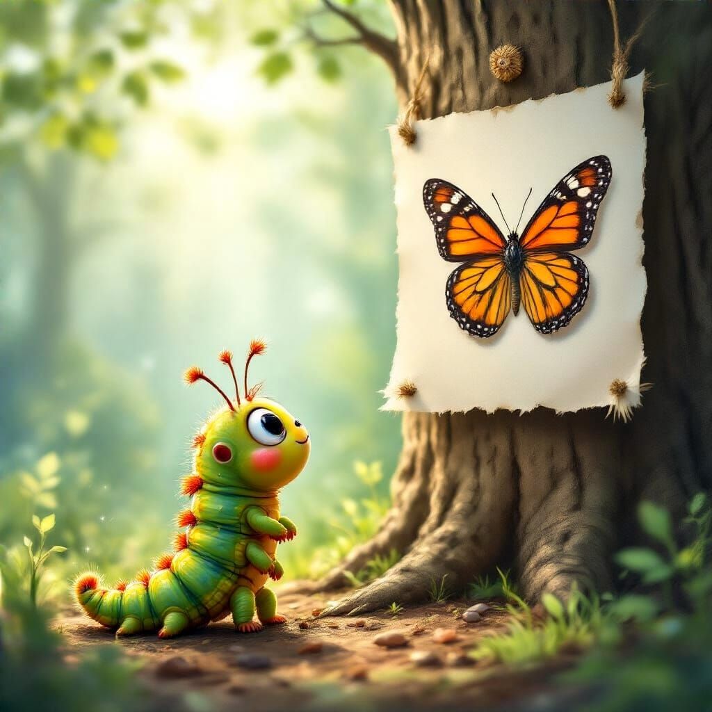 Caterpillar's Dream: A Children's Book Illustration