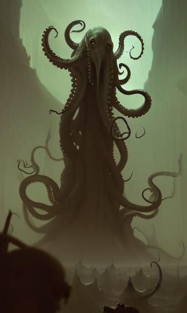 Epic Kraken Emerges: Dark Fantasy Concept Art