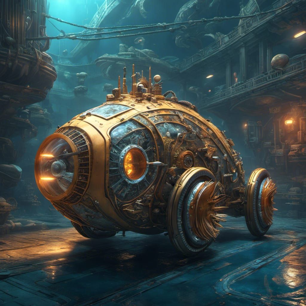 Nautilus Car: Underwater Design in Fantasy Style