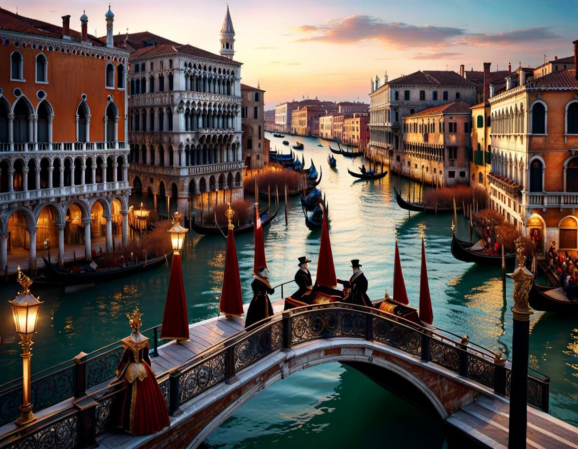 Venice Carnival: Il Ballo del Doge in Impressionist Style