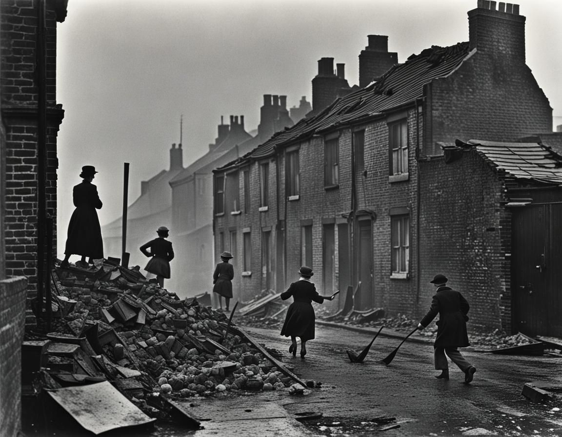 Gritty 1950s East London Street Scene
