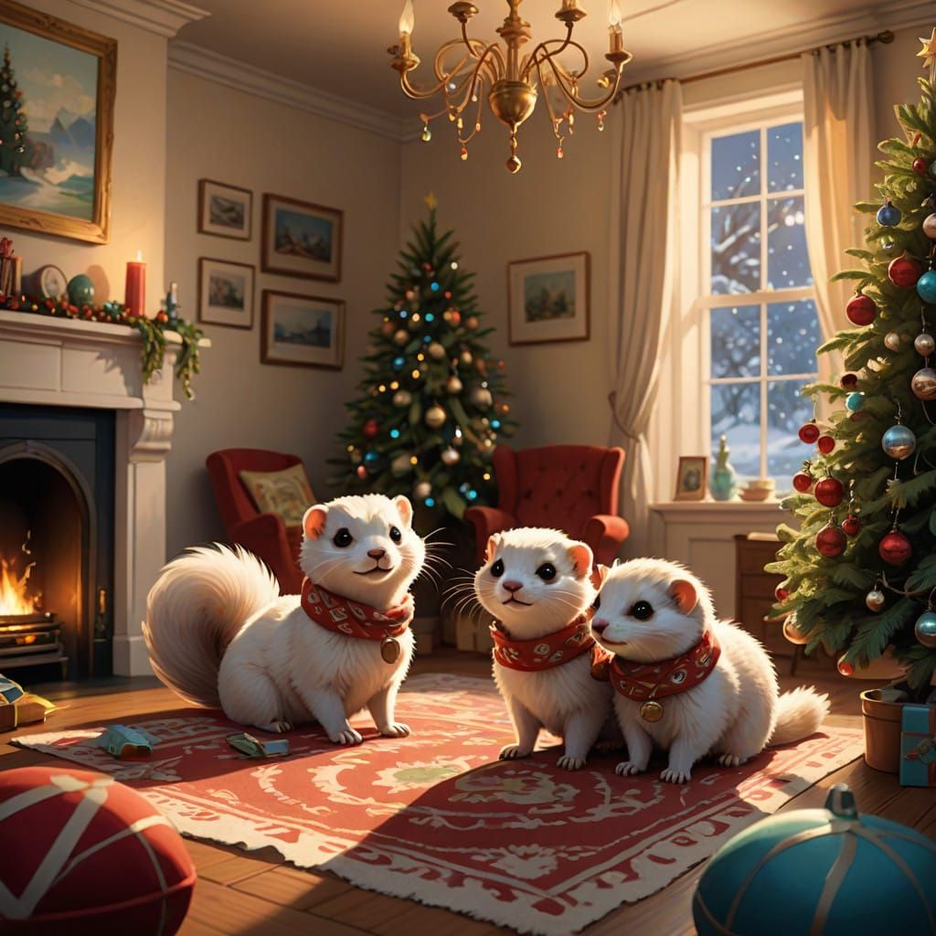 Ferrets Celebrate Christmas in a Festive, High-Tech Wonderla...