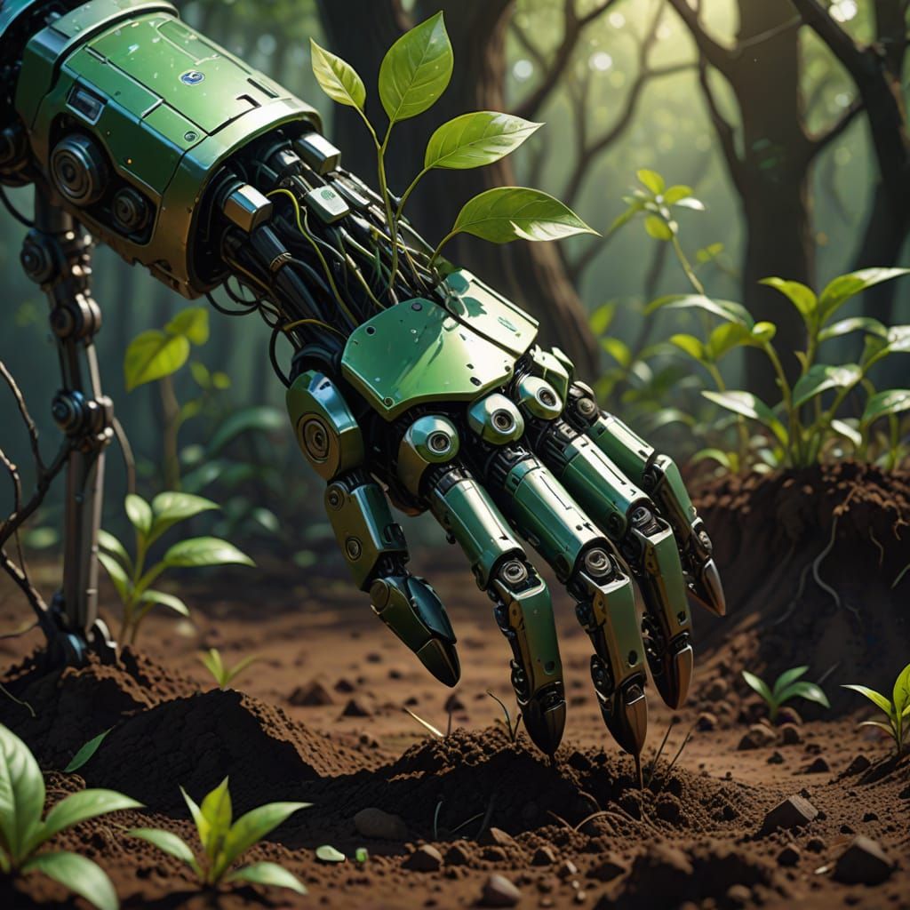 Robotic Hand Plants Sapling, Tech Meets Nature