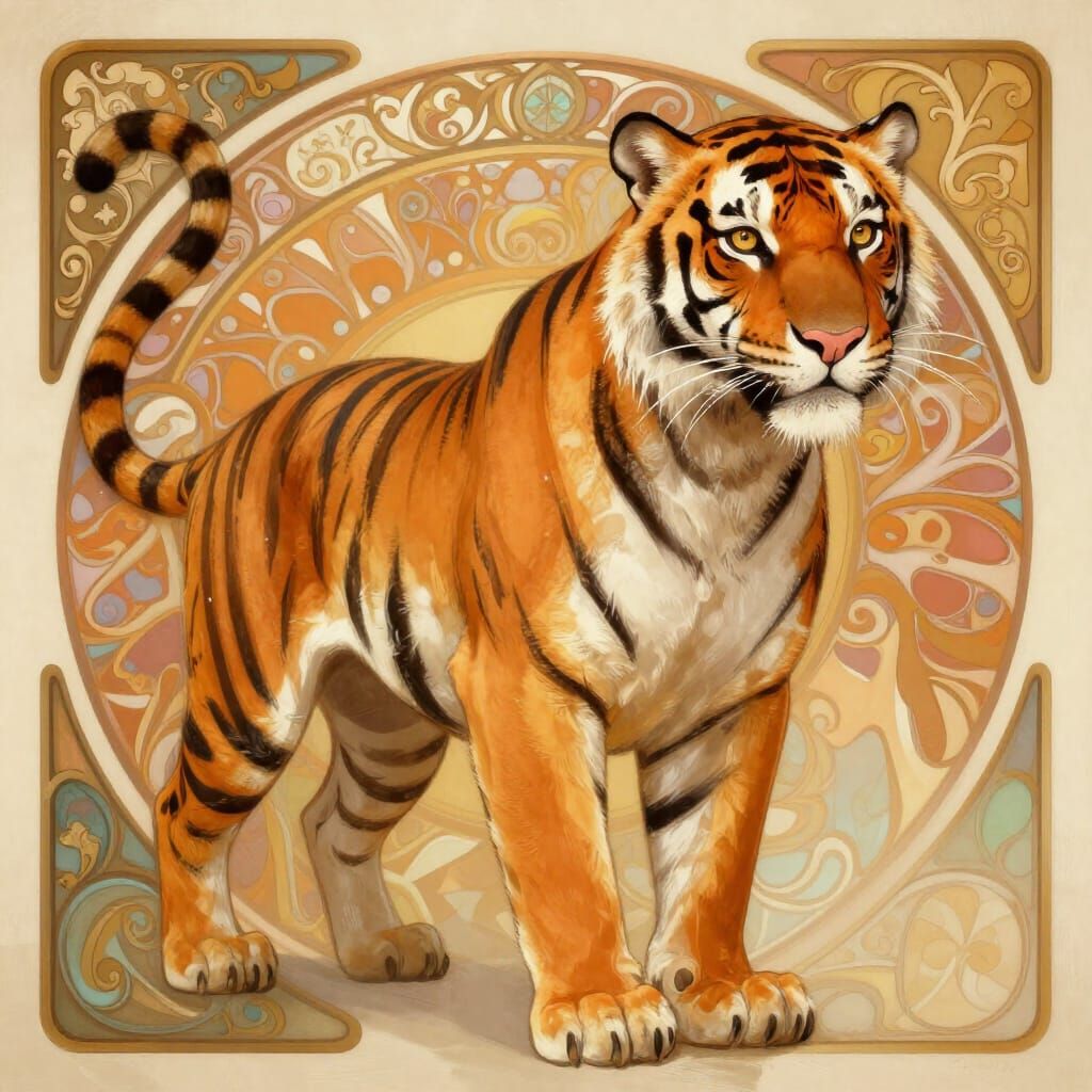 Sigrid the Tigress: Digital Painting of Strength and Eleganc...