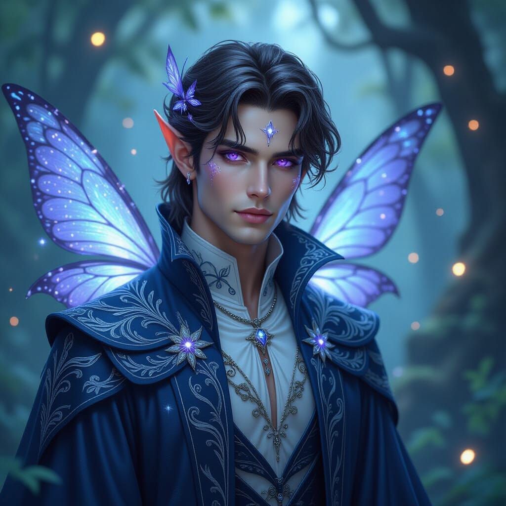 Ethereal Fae King in Shimmering Robes