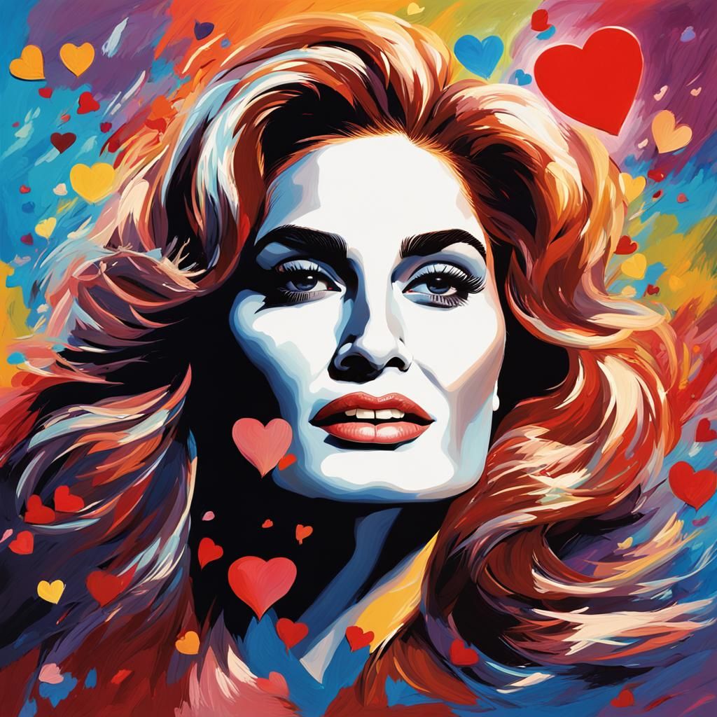 Dalida in Concert: Hyperrealistic Splash Art