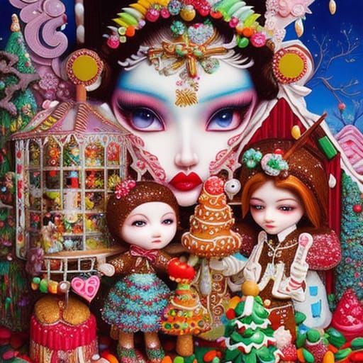 Gingerbread Couple's First House: Pop Surrealism