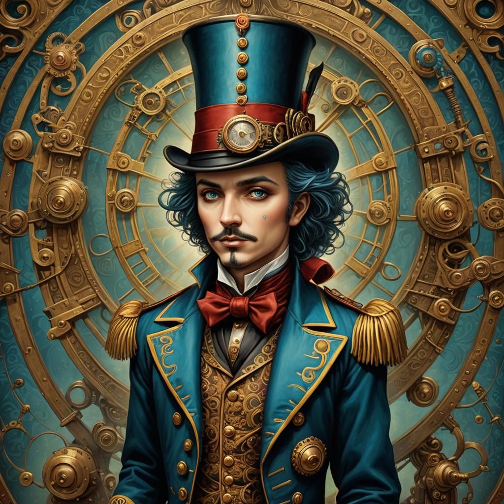Steampunk Ringmaster Illustration in Storybook Style