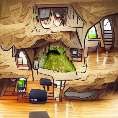 House Inside a Wooden Cave