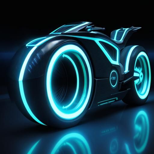 Tron Legacy Light Cycle in Neon Blue