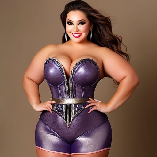 Hyperrealistic Plus Size Cowgirl in Western Theme