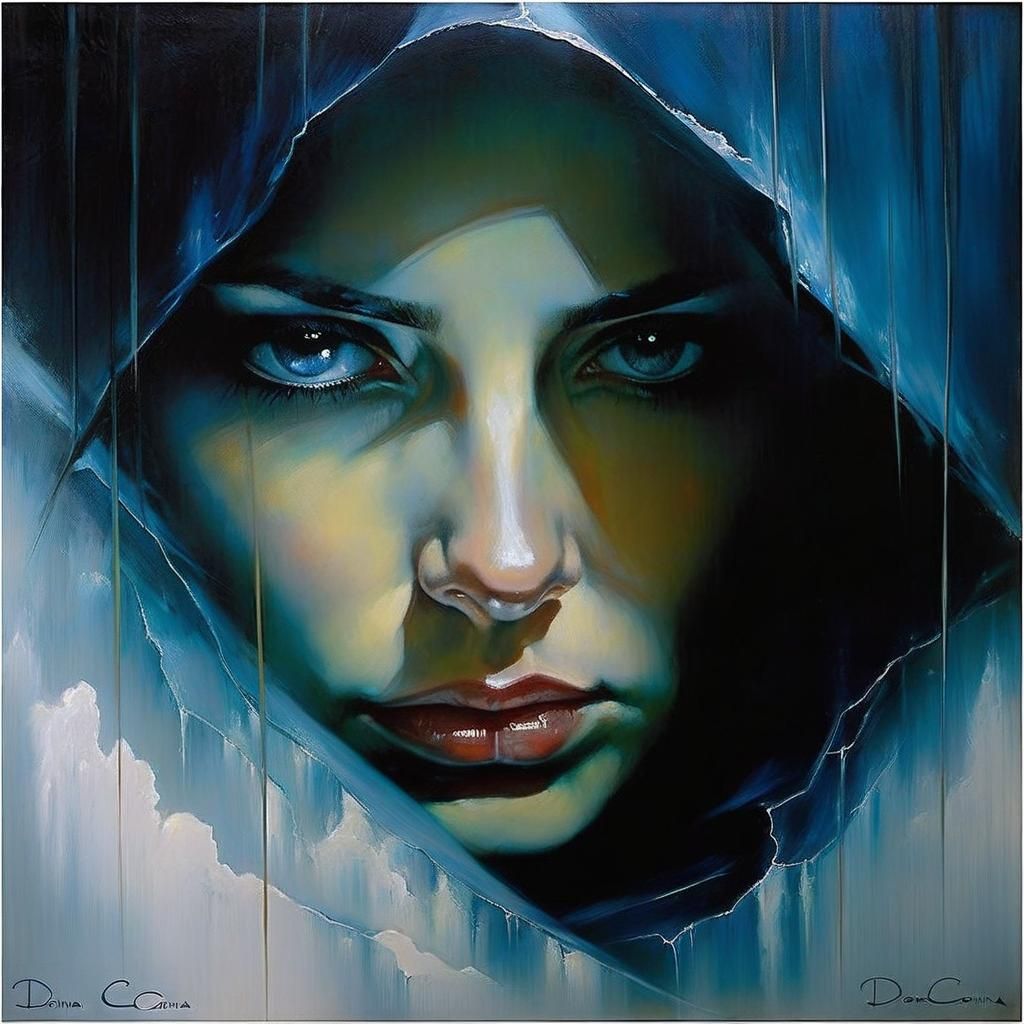 Eyes of Sorrow: Double Exposure in a Thunderstorm