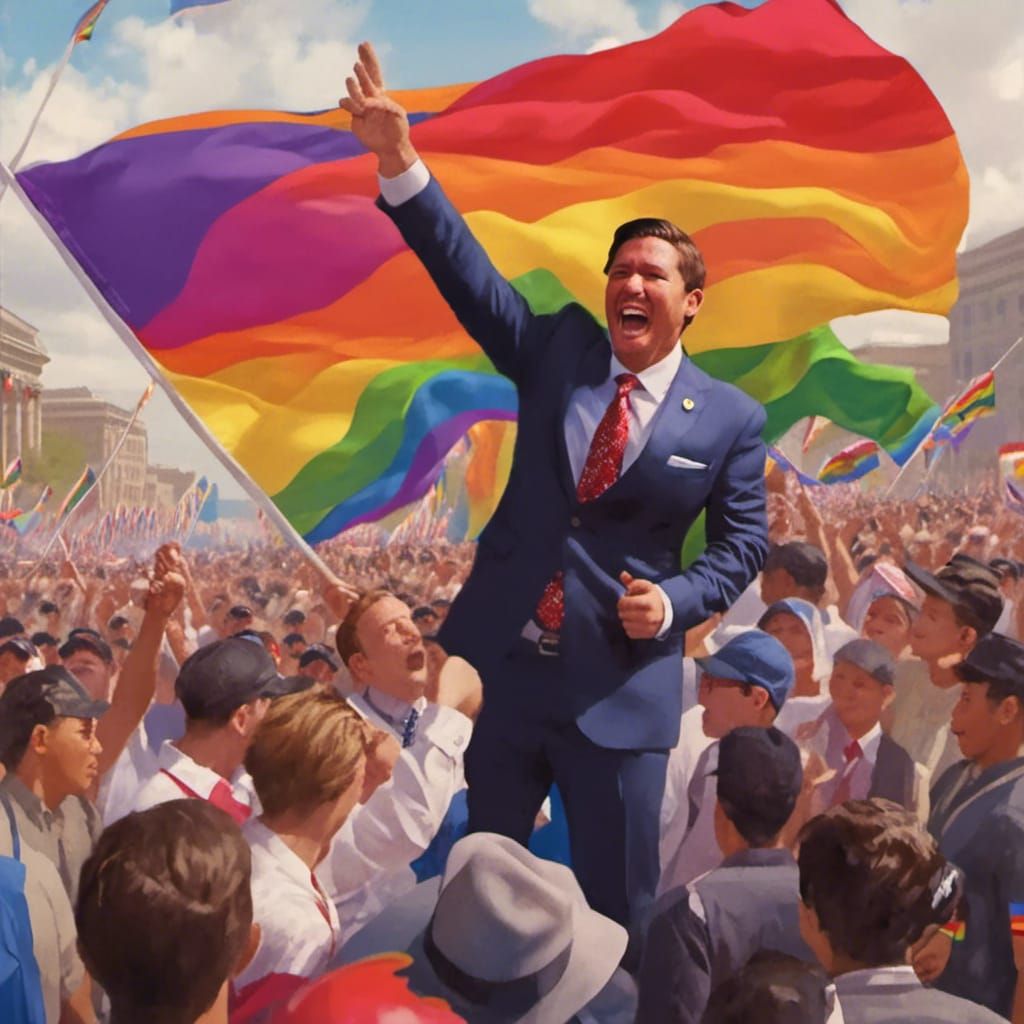 Pride Parade Scene in Hyperrealistic Digital Art