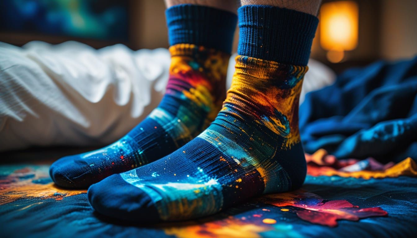 Master Paintings on Socks in Alcohol Ink Style