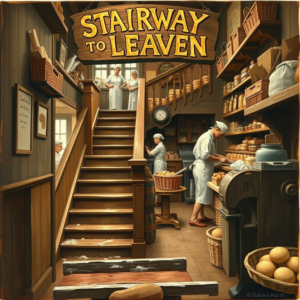 Bakery Stairway to Leaven: A Rustic Scene