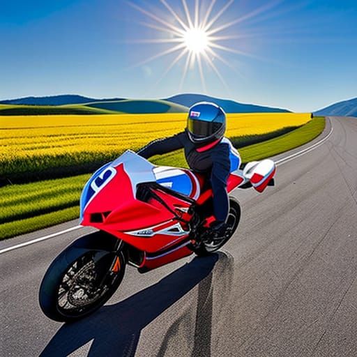 Motorcycle Rider in Dieselpunk Maximalist Style