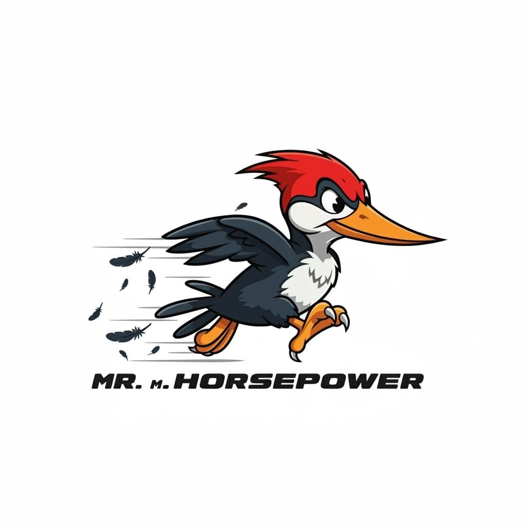 Dynamic Cartoon Woodpecker in Motion