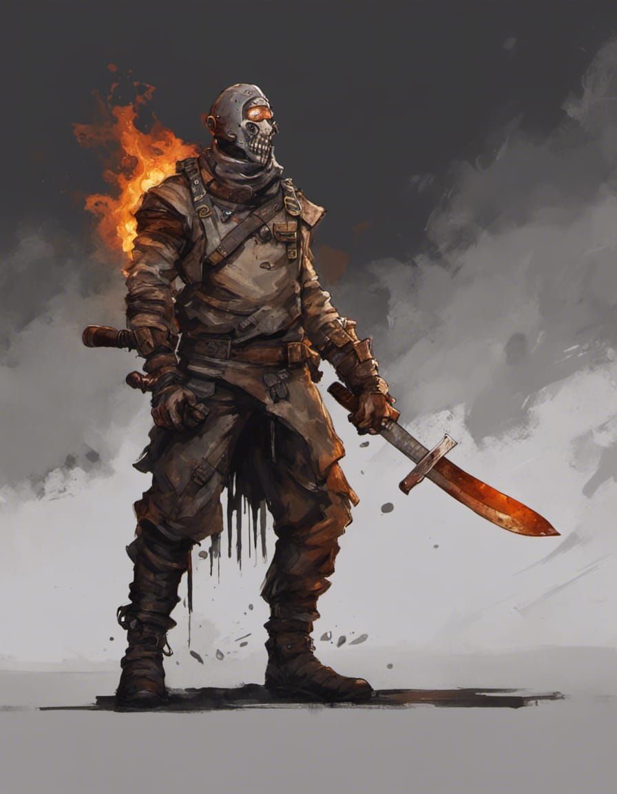 Wasteland Psycho: Flaming Machete Bandit Portrait