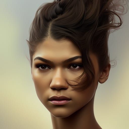 Detailed Portrait of a Woman in Art Nouveau Style