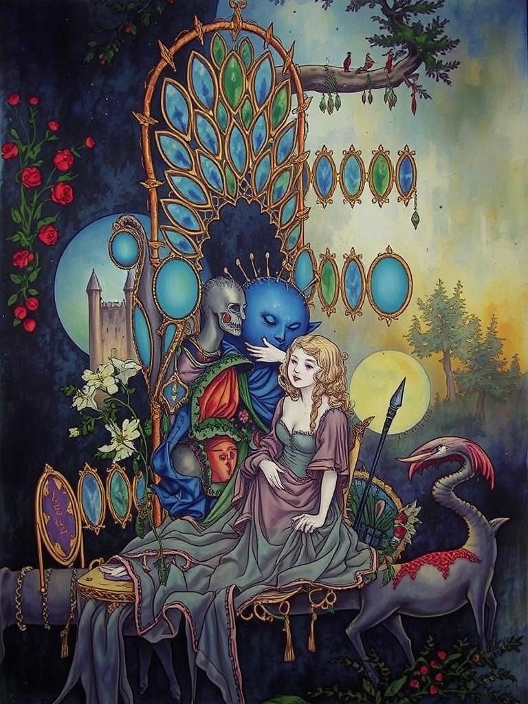 Allegorical Forgiveness: An Art Nouveau Illustration