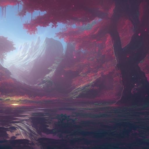 Detailed Anime Matte Painting in Deep Color