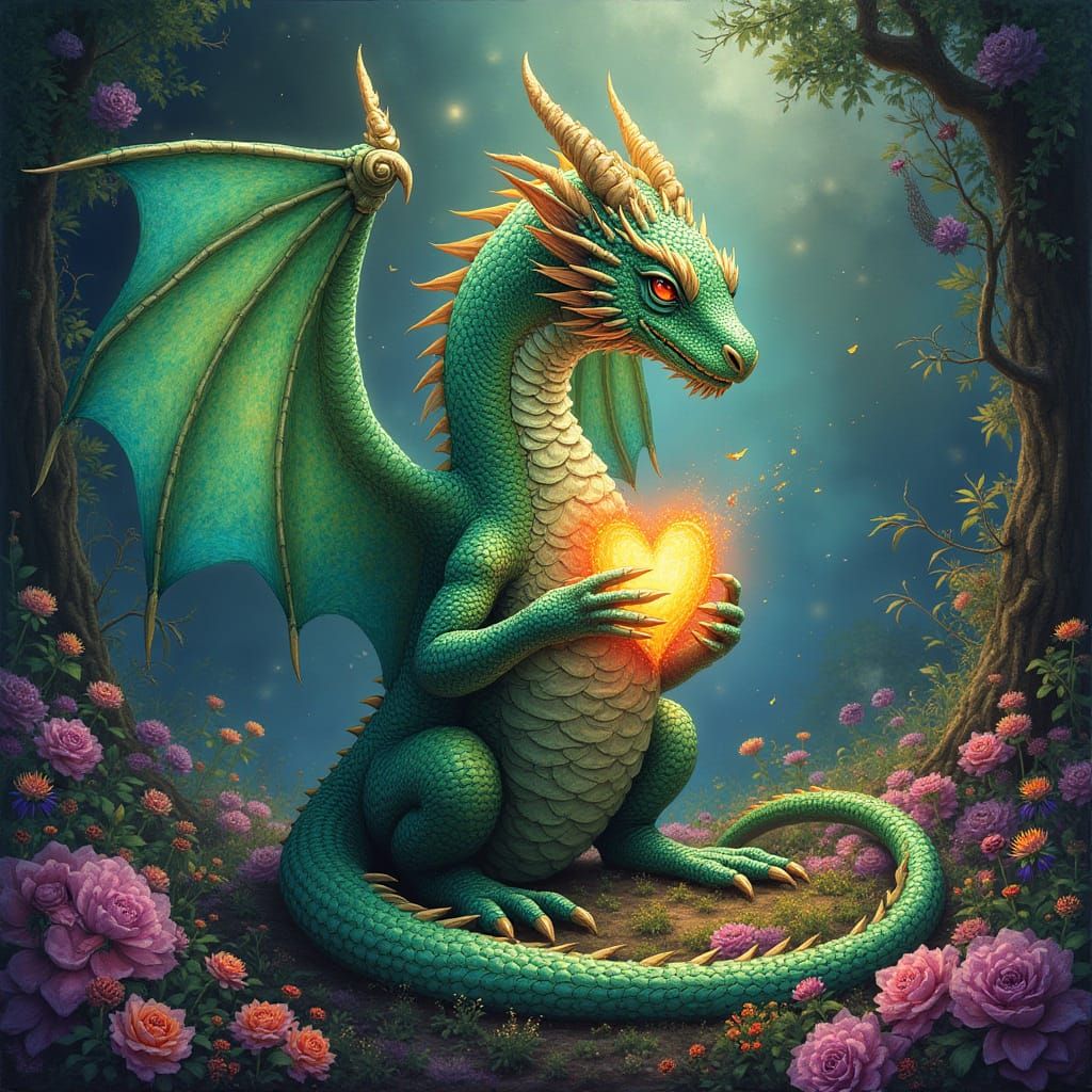 Mystical Land Dragon Embodies Cosmic Fire