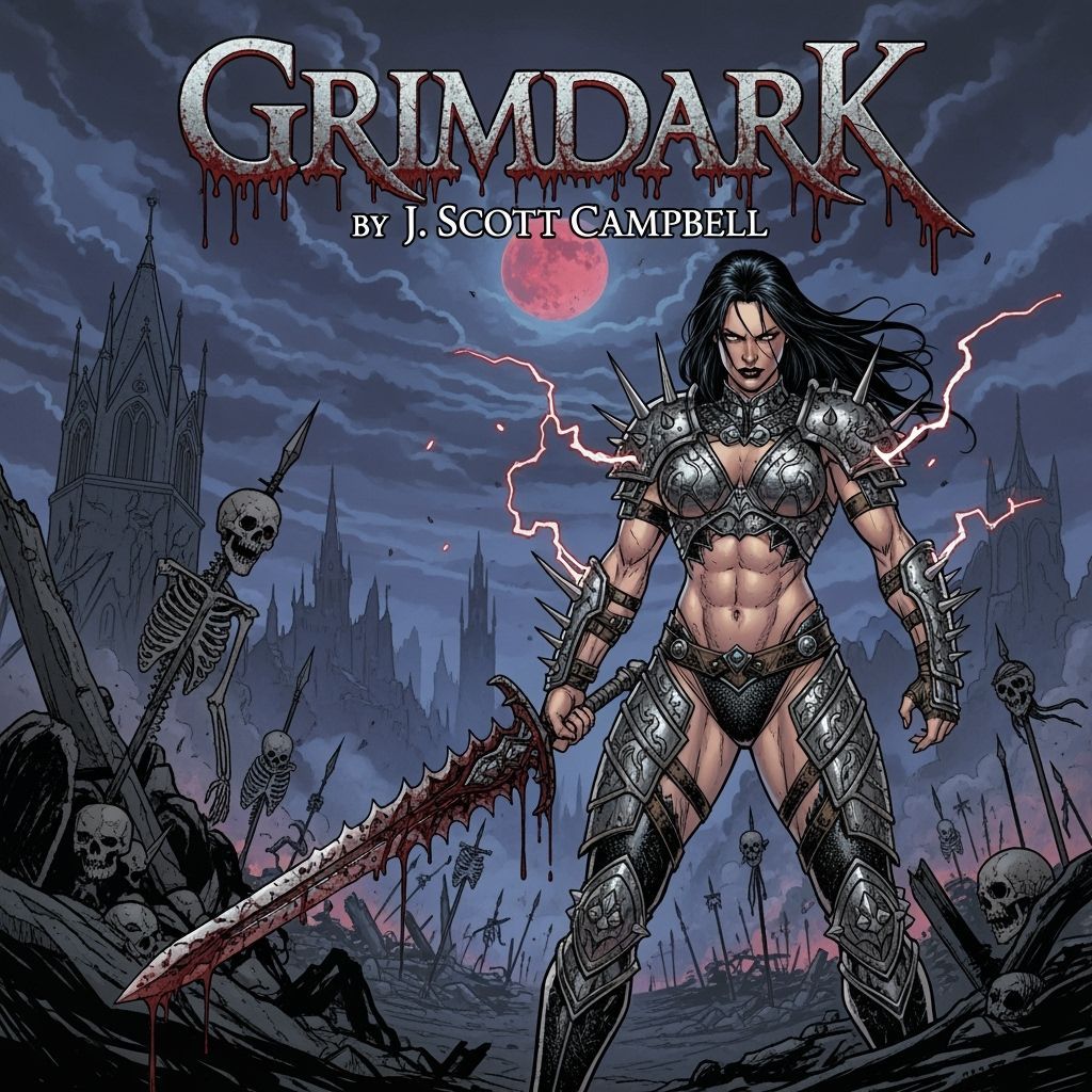 Grimdark Illustration in Comic Book Style