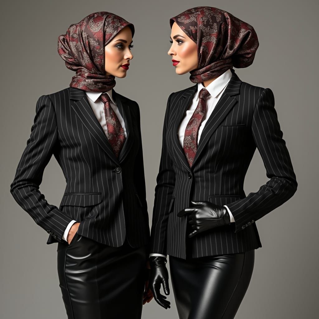 Elegant Women Discuss Love in Corporate Attire
