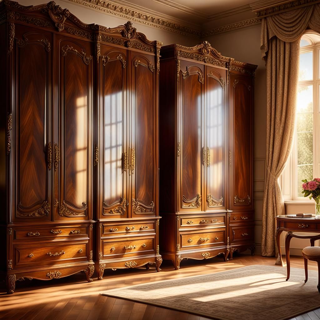 Elegant Georgian Dressing Room with Ornate Wardrobes